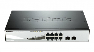 D-Link 8 Port Gigabit PoE Smart Switch,Fémház(DGS-1210-08P)